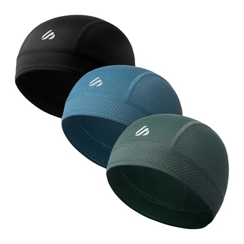 3-Pack Comfortable Skull Cap Cooling Helmet Liner for Men Women - color: 3 Pieces(black,army Green,blue)