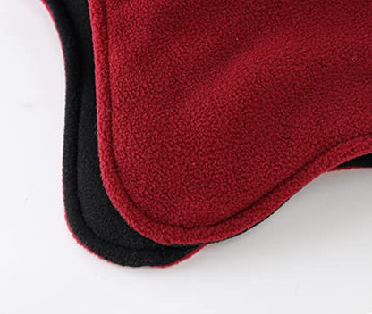 Home Prefer Mens Womens Warm Fleece Beanie Earflap Winter Hat Outdoor Winter Cap - color: Wine Red
