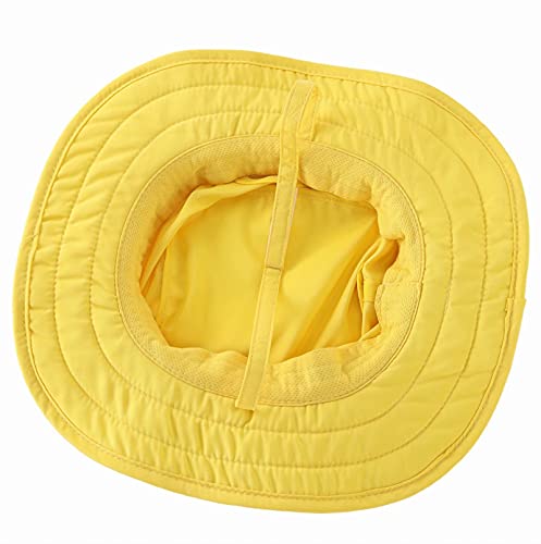 Connectyle Kids Sun Hat for Boys Girls Wide Brim Bucket Hat UPF 50+ Sun Protection Hat Breathable Summer Beach Hat - color: Yellow