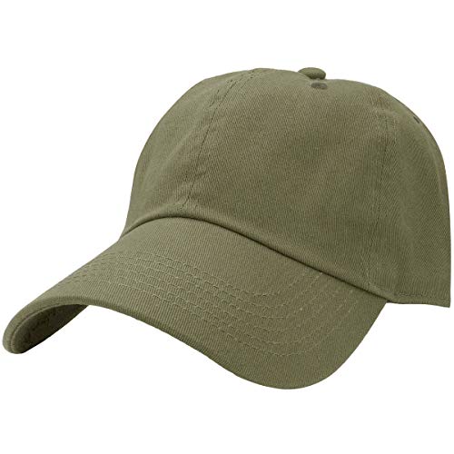Falari Classic Baseball Cap Dad Hat 100% Cotton Soft Adjustable Size - color: Army Green