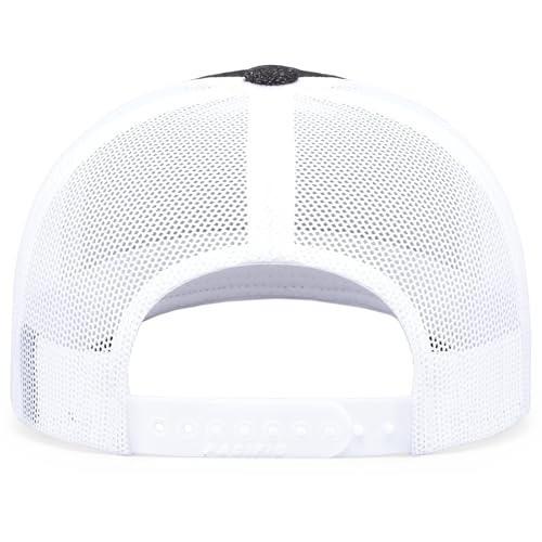 Pacific Headwear Melange Heather Low-Profile Trucker - color: Black Heather/White/Black Heather