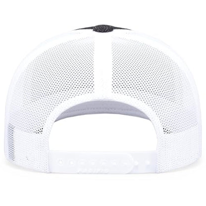 Pacific Headwear Melange Heather Low-Profile Trucker - color: Black Heather/White/Black Heather