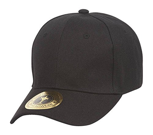 TOP HEADWEAR Adjustable Baseball Structured Cap Hat - color: Black