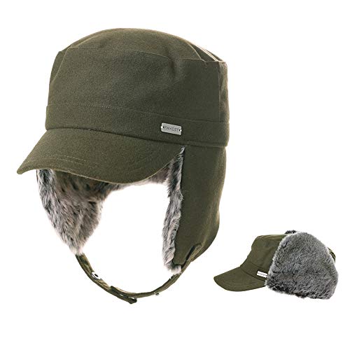 Jeff & Aimy Unisex Winter Earflap Trapper Hunting Ski Hat Baseball Cap 54-62CM - color: 99707#olivegreen, size: Medium