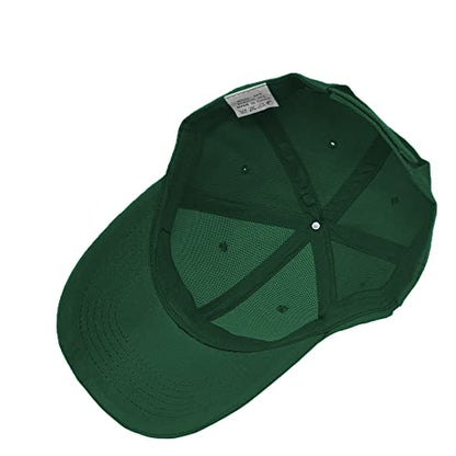 Glory Max Plain Baseball Cap Hook & Loop Strap Adjustable Solid Blank Curved Visor Hat - color: Hunter Green