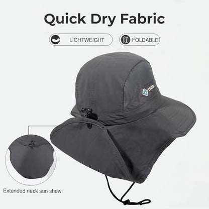 HH HOFNEN Sun Hat Foldable Wide Brim UPF 50+ Hat Fishing Hat for Man Women - color: Gray