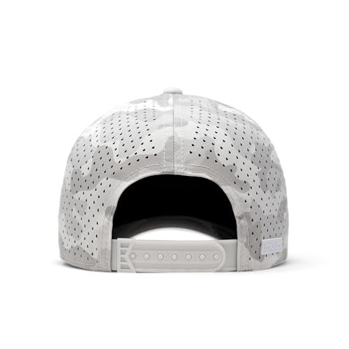 melin A-Game Hydro, Men’s Performance Snapback Hat - color: Snow Camo, size: Small