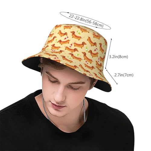 Bucket Hat for Men Women Packable Sun Hats Fisherman Outdoor Summer Travel Hiking Beach Caps - color: Dog