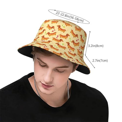 Bucket Hat for Men Women Packable Sun Hats Fisherman Outdoor Summer Travel Hiking Beach Caps - color: Dog