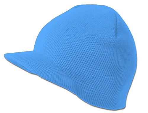 TOP HEADWEAR Solid Cuffless Beanie Visor - color: Sky Blue