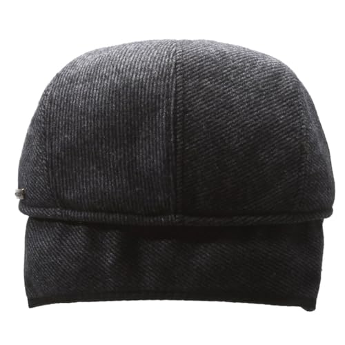 Men's Newsboy Cap with Earflaps Flat Ivy Caps Gatsby Golf Cabbie Hats - color: Grey Stripe