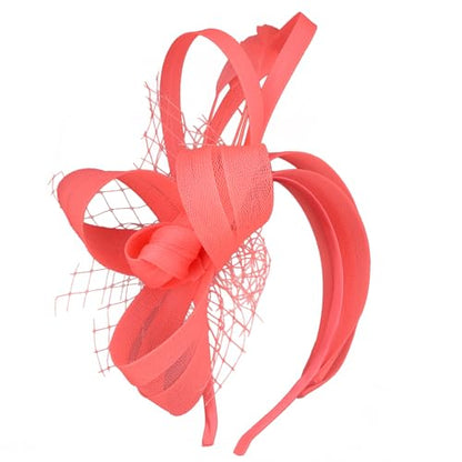 Fascinators Hats for Women, Fascinator Headband Tea Party Hat - color: Watermelon Red