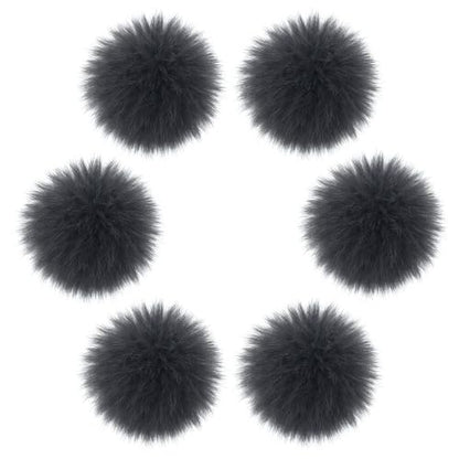 Fzxdfg 6Pieces Faux Furry Pom Pom Ball with Elastic Loop DIY Faux Fur Fluffy Ball for Hats Bags Key Chains Accessories 3.9inch/10CM (Dark Gray) - color: Dark Gray