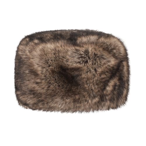 Unisex Russian Ushanka Cossack Trapper Hat Faux Rabbit Fur Trooper Hat Fuzzy Furry Hunting Cap Winter Outdoor Warm Skiing Cap - color: Brown