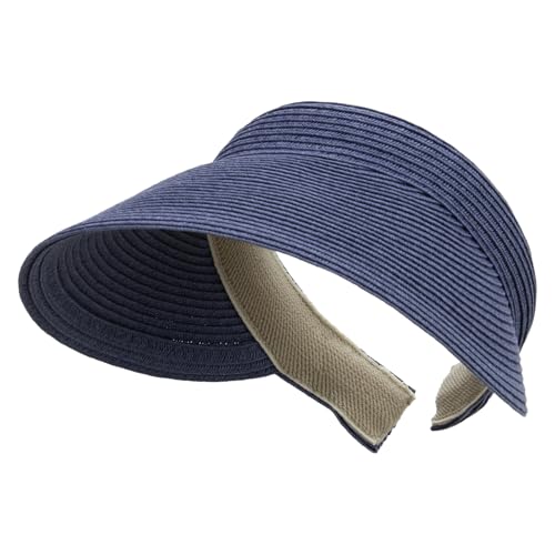 Womens Clip On Toyo Braid Visor - color: Blue