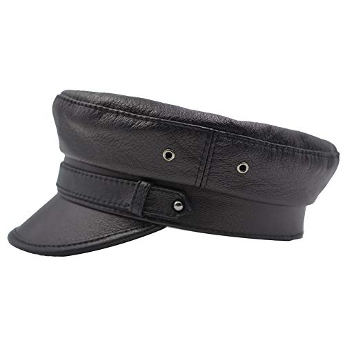 Men Women Leather Yacht Captain Sailor Hat Newsboy Cabbie Baker Peaked Beret Cap - size: Small