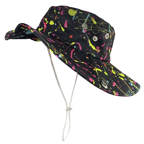 Funny Sun Hat for Men Women Wide Brim Bucket Hat Hiking Boonie Hat Summer Beach Fishing Caps - color: Splatter