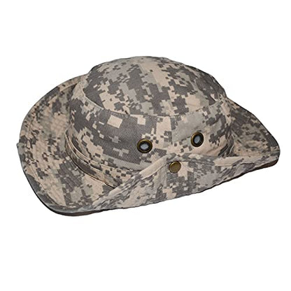 Newhattan Boonie Safari Bucket Hat Foldable Military Style Cap - color: Grey Digital Camo, size: Large-X-Large