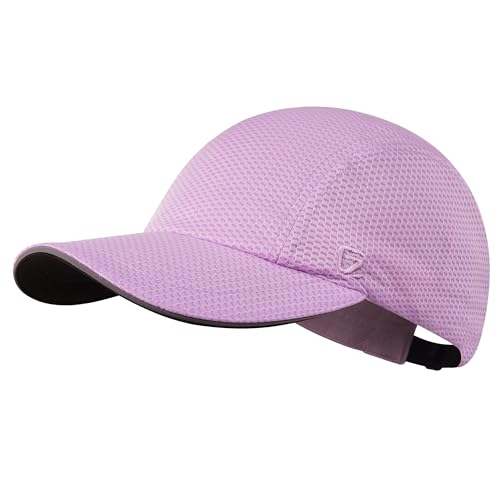 GADIEMKENSD Women's Race Day Running Cap Performance Mesh Hat - Excellent Ventilation, Lightweight, Reflective Safety - color: Light Purple