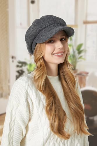 Sumolux Women Beret Newsboy Hat French Cap Classic Winter - color: Gray