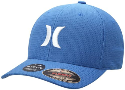 Hurley Mens Baseball Cap, H2O-Dri Stretch Fitted Hat with Curved Bill - color: Royal Pulse, size: Large-X-Large
