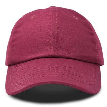 DALIX Baseball Cap Dad Hat Plain Men Women Cotton Adjustable Blank Unstructured Soft - color: Maroon