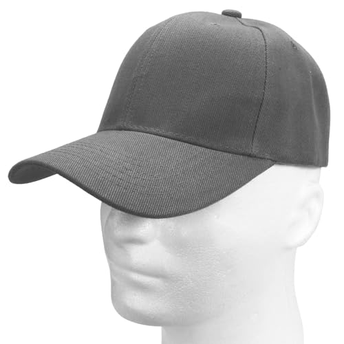 Falari Wholesale Bulk Lot 12-Pack Baseball Cap Adjustable Size Plain Blank Solid Color - color: Dark Gray