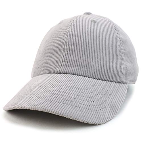 Trendy Apparel Shop Cotton Corduroy Unstructured Baseball Cap Dad Hat - color: Grey