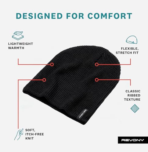 Essential Knit Beanie – Soft, Lightweight Comfort in Fun Colors - color: Black