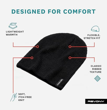 Essential Knit Beanie – Soft, Lightweight Comfort in Fun Colors - color: Black