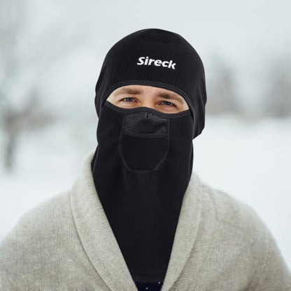 Sireck Cold Weather Balaclava Ski Mask for Men Women, Windproof Fleece Thermal Full Face Mask Winter Gear Neck Warmer for Skiing Motorcycle Hunting Cycling(Black- Classic)