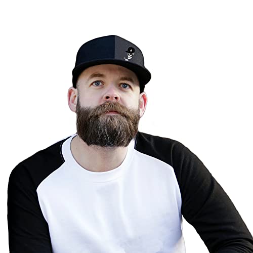 Horror Grim Reaper Scythe Hats Flat Bill Snap Back Hats for Men Flat Brim Black Baseball Cap Devil Skull Finger Snapback - color: Skeleton Middle Finger