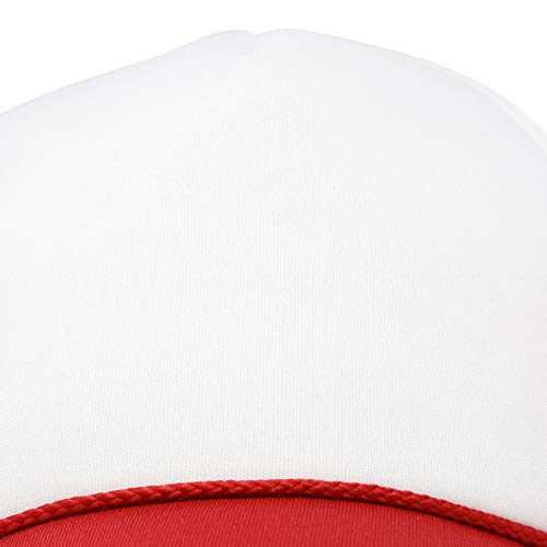 DALIX Youth Trucker Hat Mesh Cap 12 Pack Dozen Bulk - color: Red and White