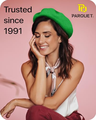 Parquet Solid Color French Beret Hat. Classic French, Casual and Chic Lightweight Cap for Women - color: Green