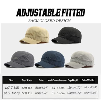 Quick Dry Short Brim Fitted Baseball Caps Men's Letter Embroidery Unstructured Cap Curved Brim Closed Back Hat K266 - color: Dark Grey, size: 7 1/2-8