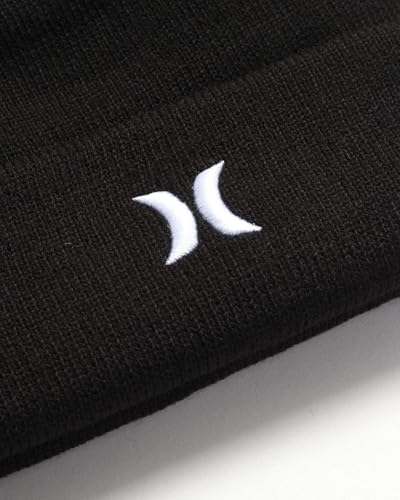 Hurley Mens Icon Knit Cuffed Beanie - color: Black