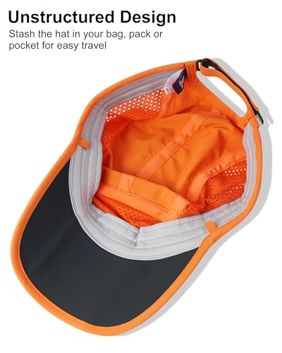 GADIEMKENSD Mens Folding Outdoor Hat Long Brim UPF 50+ Sun Protection - color: Folding Orange