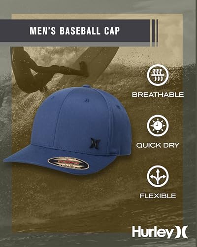 Hurley Mens Curved Brim Flexfit Baseball Cap - color: Navy, size: Small-Medium