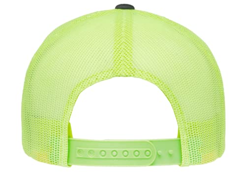 L2K Classics Plain Trucker Mesh Cap Baseball Cap - Mens Hats Trucker Hats for Men - color: Charcoal/Neon Yellow