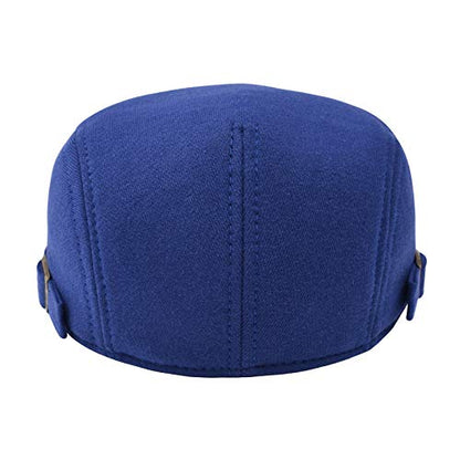 VOBOOM Men Newsboy Cap Cotton Flat Ivy Gatsby Driving Hat - color: Royal Blue