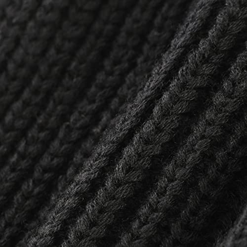 Balaclava Ski Mask Cold Weather Balaclava Mask Warm Face Mask Balaclava and Beanie Hats for Men 2 in 1 Black