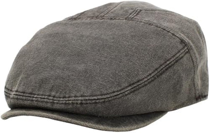 KBETHOS Leather Ascot Made in USA Ivy Collection Classic Newsboy Caps - color: Faux Leather - Charcoal, size: Large-X-Large