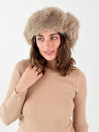 CATCHY & CRAFTY Faux Fur Trapper Hat for Women Fluffy Winter Hats Earflap