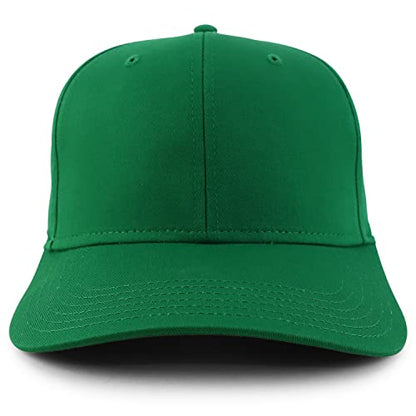 Trendy Apparel Shop High Crown Adjustable Plain Solid Baseball Cap - color: Green