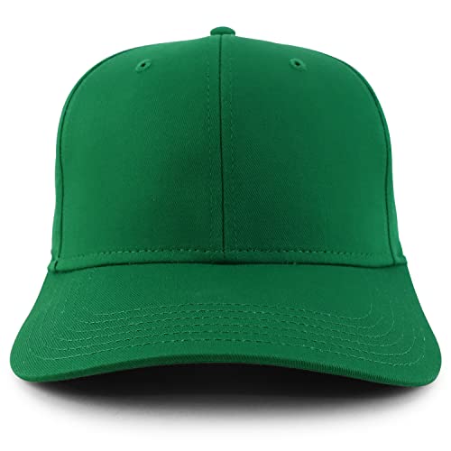 Trendy Apparel Shop High Crown Adjustable Plain Solid Baseball Cap - color: Green