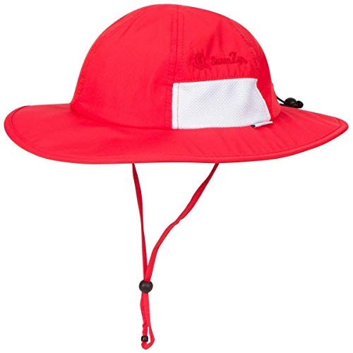 SwimZip UPF 50 Kids' Wide Brim Sun Hat, Sun Protection Hat - Baby & Toddler - color: Red, size: 6-24 Months