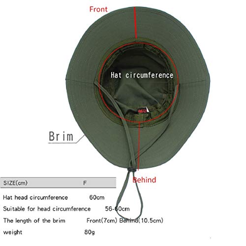 Women Lightweight Safari Sun Hat Quick Dry Fishing Hat with Strap Cool - color: Army Green