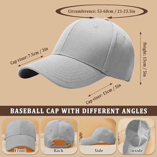 Adjustable Cotton Baseball Cap for Men Women - color: Grey