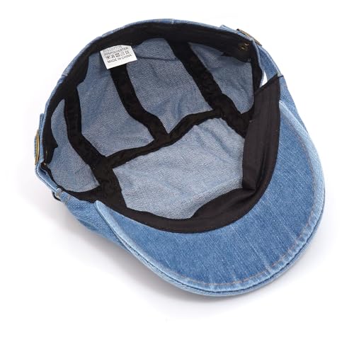 DIYDECAL 2 Pack Denim Mens Newsboy Flat Caps Ivy Gatsby Golf Hunting Cabbie Beret Hats