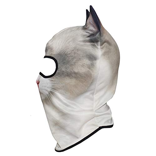 WTACTFUL 3D Animal Ears Balaclava, Breathable Face Mask for Halloween - color: Ragdoll Cat Meb-37